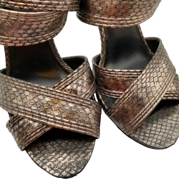 4/$20 AX Studio Strappy Sexy Snakeskin Pumps - Size 9 - Picture 6 of 7